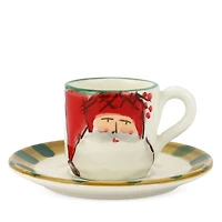 Old St. Nick Assorted Espresso Cups & Saucers, Set of 4
