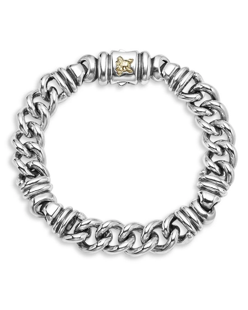 Men's 18K Yellow Gold & Sterling Silver Anthem Twist Curb Chain Link Bracelet - Exclusive