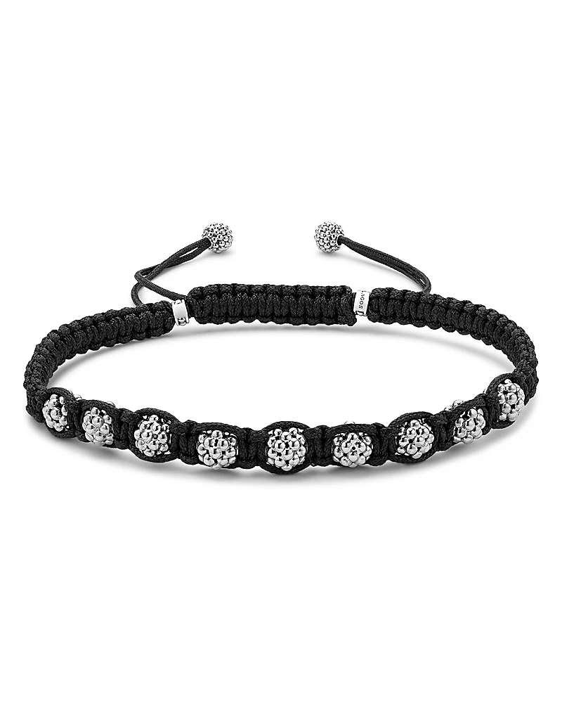 Lagos Men's Sterling Silver Anthem Caviar Bead Macrame Bracelet