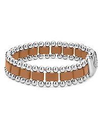Men's Stainless Steel Anthem Tan & Caviar Beaded Bracelets