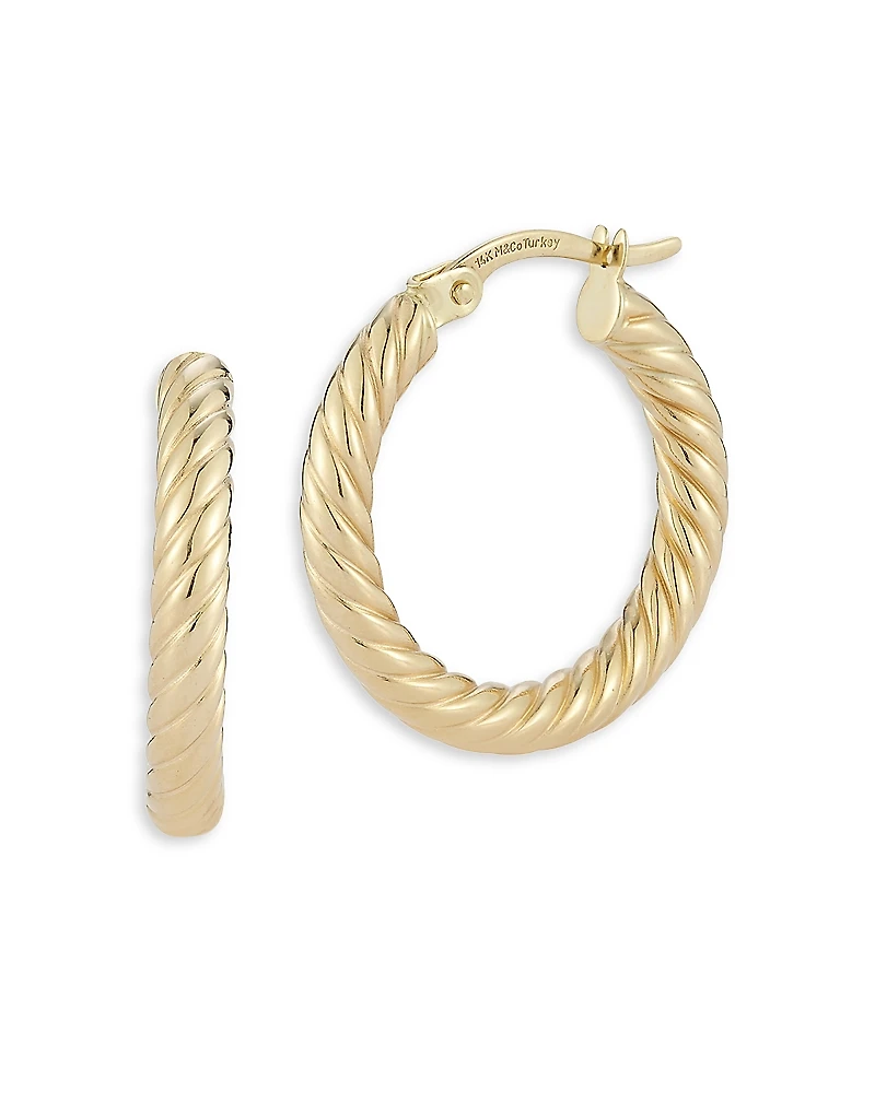 Bloomingdale's Fine Collection Twist Style Small Hoop Earrings