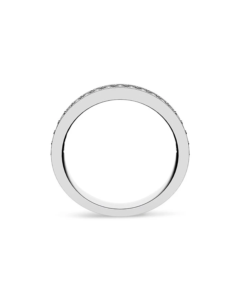 Rare Pavé Stack Ring Rhodium Plated
