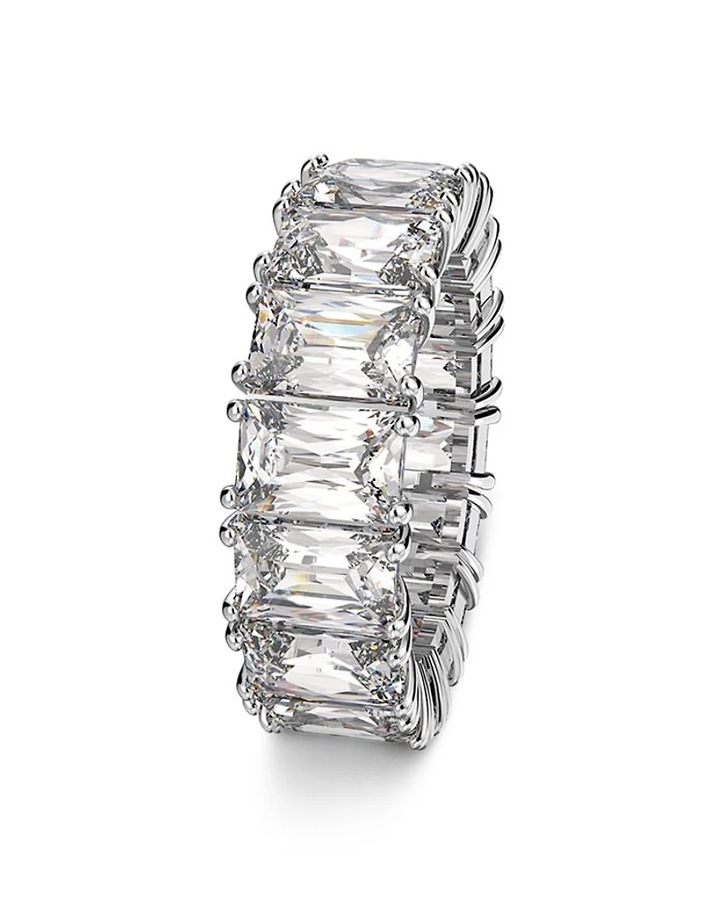 Matrix Rectangle Cut Ring Rhodium Plated