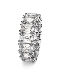 Matrix Rectangle Cut Ring Rhodium Plated