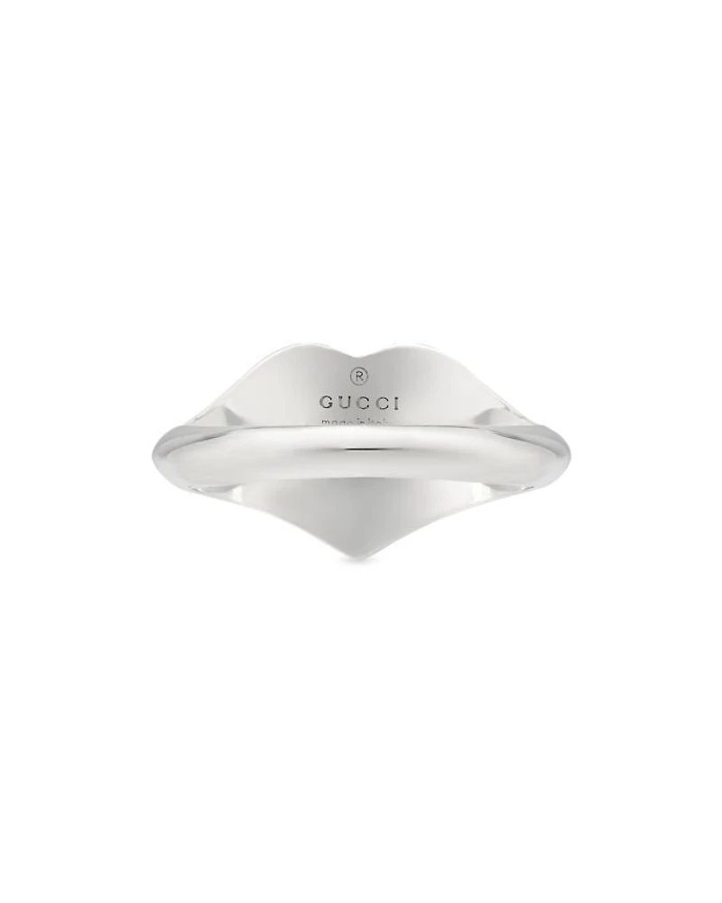 Sterling Silver Heart925 Interlocking G Ring Enamel Heart