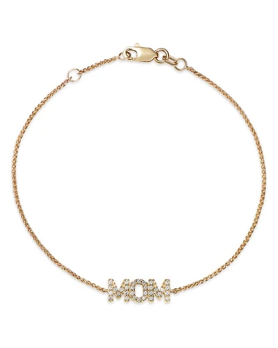 Diamond Mom Bracelet in 14K Yellow Gold, 0.15 tcw