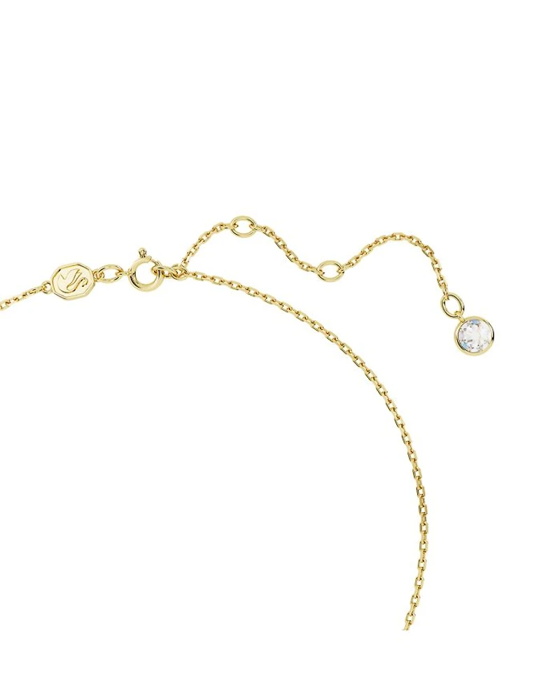 Chroma Green Pear Cut Pendant Necklace in Gold Tone, 15"-16.5"