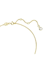 Chroma Green Pear Cut Pendant Necklace in Gold Tone, 15"-16.5"