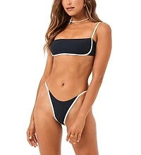 L*Space Hazel Contrast Trim Bralette Bikini Top