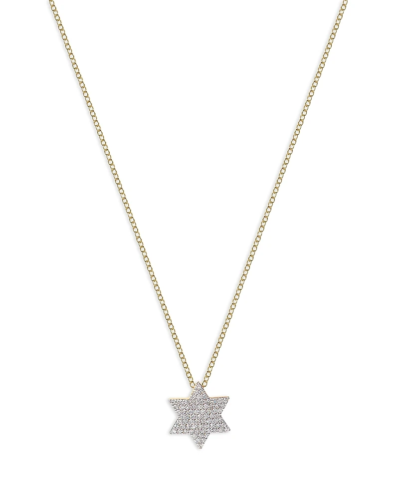 Phillips House 14K Yellow Gold Diamond Infinity Star of David Necklace, 16-18