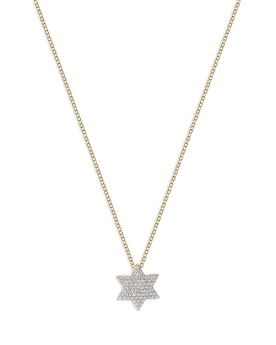 Phillips House 14K Yellow Gold Diamond Infinity Star of David Necklace, 16-18