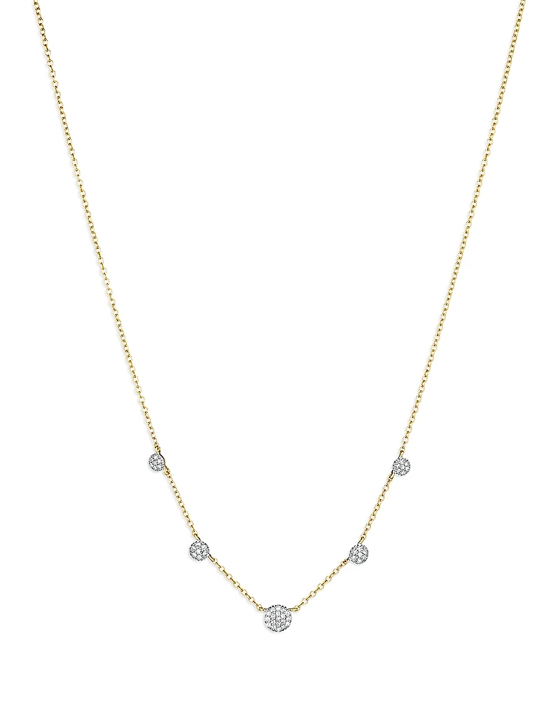 Phillips House Rhodium & 14K Gold Affair Diamond Cluster Station Necklace, 16-18