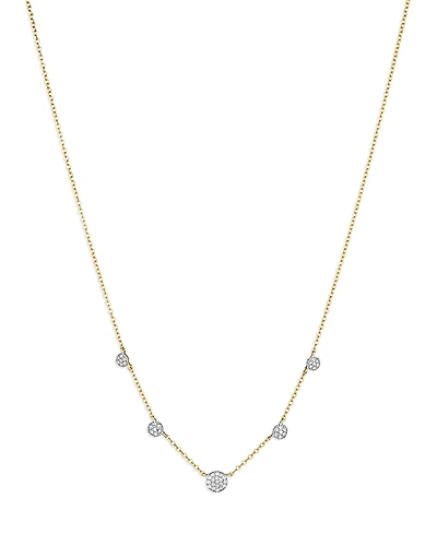 Phillips House Rhodium & 14K Gold Affair Diamond Cluster Station Necklace, 16-18