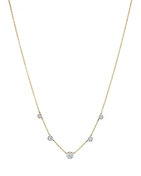 Phillips House Rhodium & 14K Gold Affair Diamond Cluster Station Necklace, 16-18