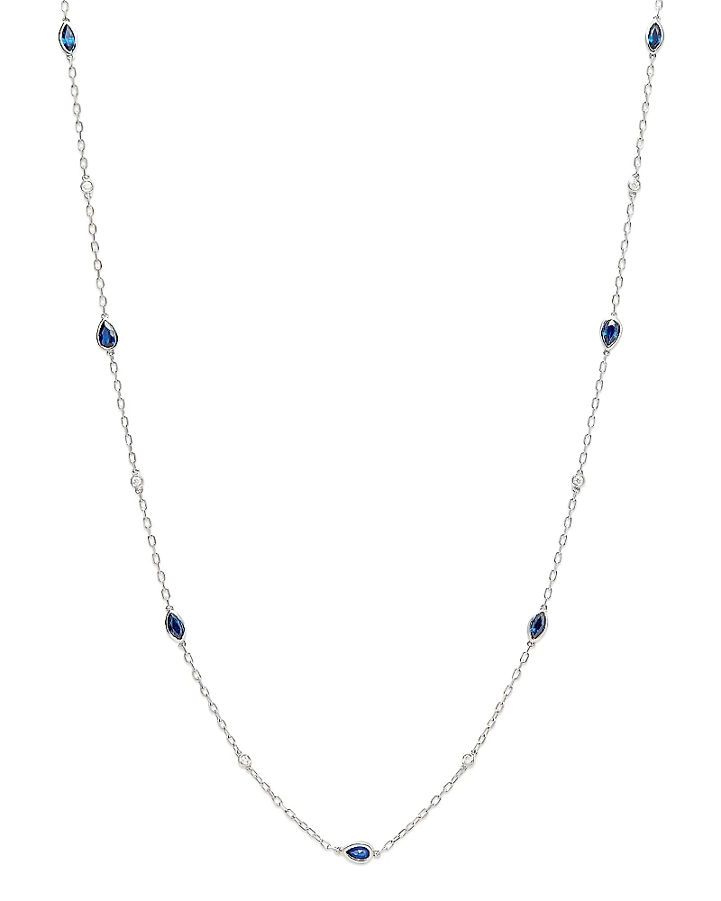 Bloomingdale's Fine Collection Sapphire & Diamond Station Necklace