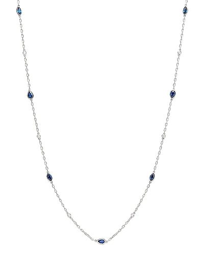 Bloomingdale's Fine Collection Sapphire & Diamond Station Necklace