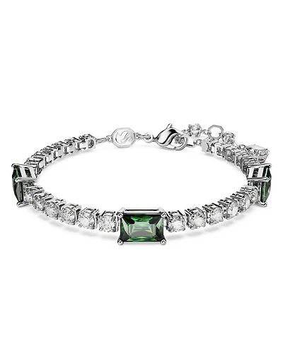 Matrix Round & Emerald Cut Tennis Bracelet in Rhodium Plated