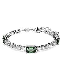 Matrix Round & Emerald Cut Tennis Bracelet in Rhodium Plated