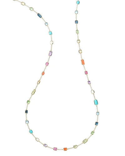 Ippolita 18K Yellow Gold Rock Candy Multi Stone Summer Rainbow Statement Necklace, 32.5