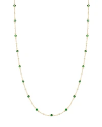 Bloomingdale's Fine Collection Emerald & Diamond Bezel Station Collar Necklace