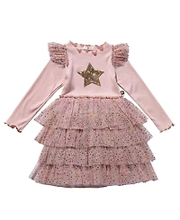 Petite Hailey Girls Frill Layered Tutu Dress - Little Kid, Big Kid