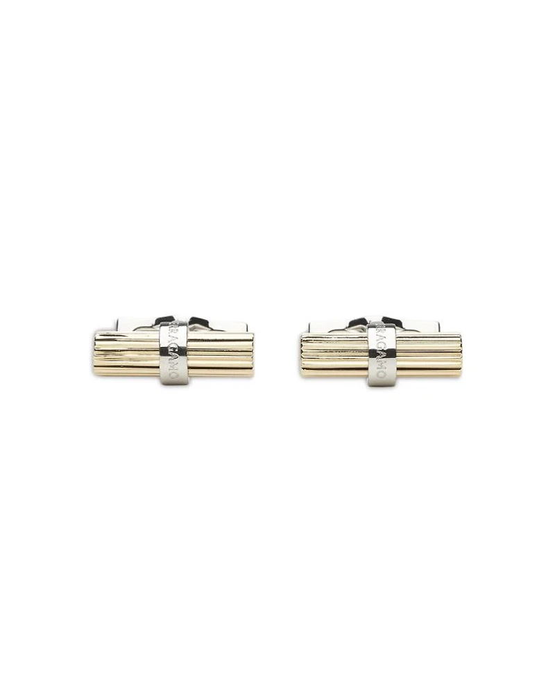 Men's Two Tone Cylindrical Cufflinks
