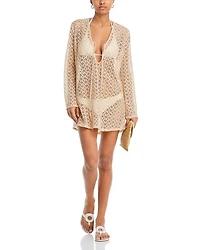 Lace Keyhole Mini Dress Swim Cover-Up - Exclusive