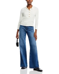 Sterling Jewel Button Collared Sweater