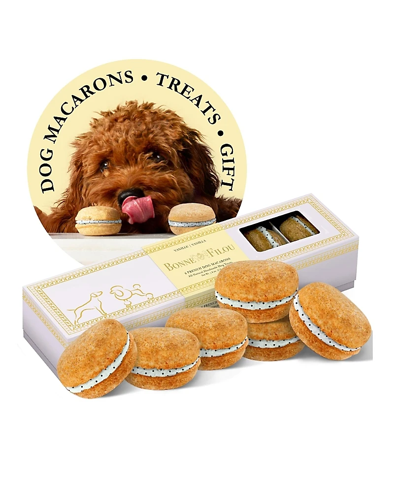 Bonne et Filou Vanilla Dog Macarons, 6 Count