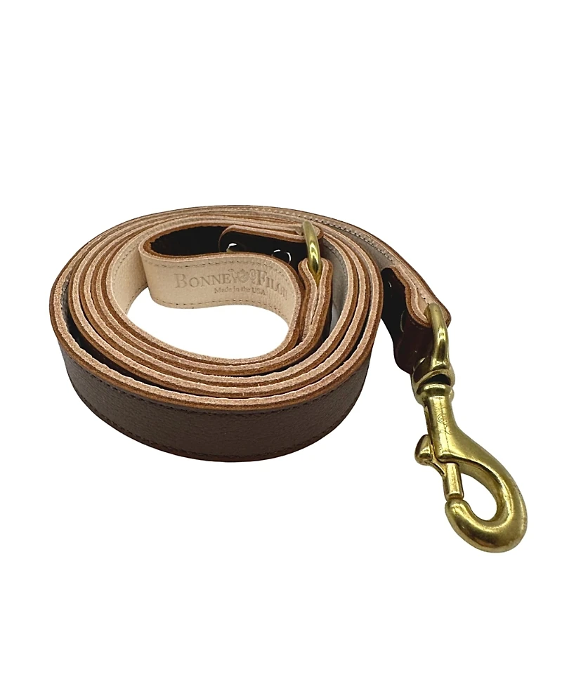 Bonne et Filou 6' Plain Leather Dog Leash