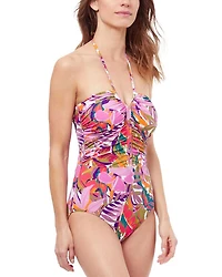Tropikaia Tie Front Tummy Control One Piece Swimsuit