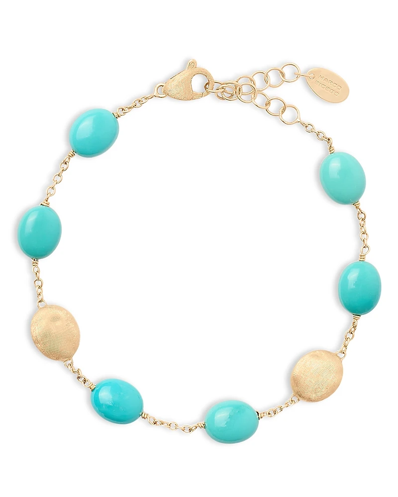 Marco Bicego 18K Yellow Gold Siviglia Turquoise Link Bracelet