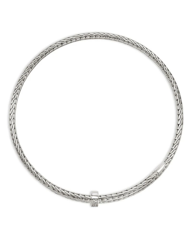Sterling Silver Diamond Pavé Spear Coil Choker
