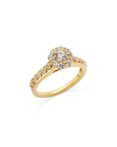 Diamond Halo Openwork Ring in 14K Yellow Gold, 1.0 tcw