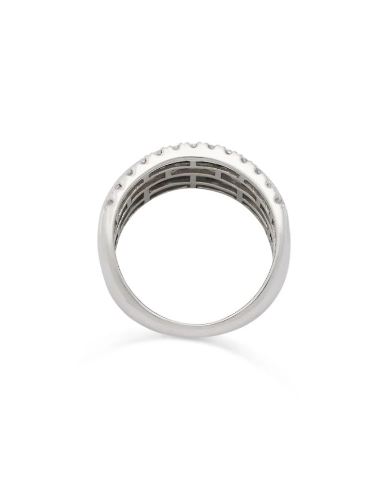 Diamond Triple Row Ring in 14K White Gold, 1.50 tcw