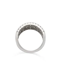 Diamond Triple Row Ring in 14K White Gold, 1.50 tcw