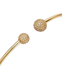 Diamond Pavé Cuff Bangle Bracelet in 14K Yellow Gold, 0.30 tcw