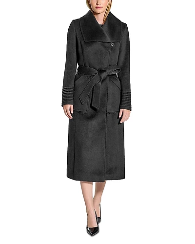 Sentaler Wide Collar Long Wrap Coat