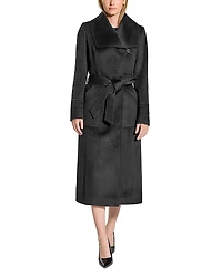 Sentaler Wide Collar Long Wrap Coat