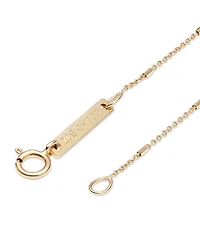 14K Yellow Gold Midi Bitty Symbols Diamond Star of David Disc Pendant Necklace, 18"