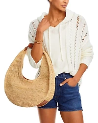 Raffia Large Moon Tote Bag