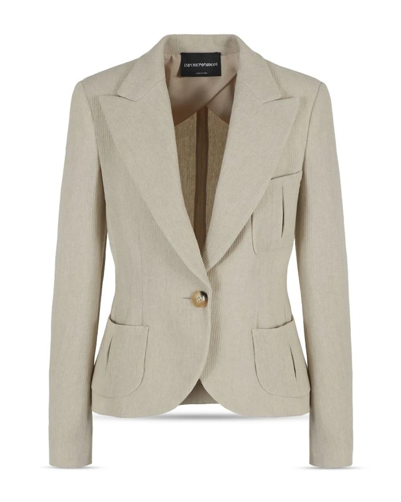 Textured Linen Blend Blazer