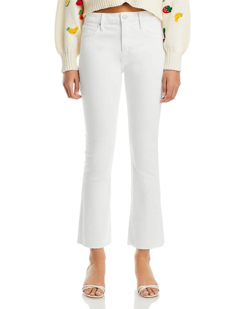 Cropped Flare Leg Jeans White - Exclusive