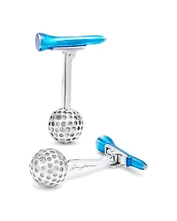 Jan Leslie Golf Ball & Tee Sterling Silver Cufflinks