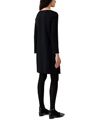 Hardware Embellished Long Sleeve Tunic Dress