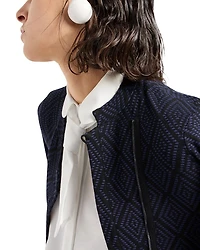Diamond Jacquard Knit Jacket