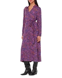 Mottled Leopard Print Midi Dress