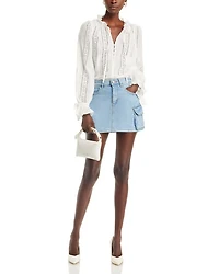 Cotton Lace Inset Blouse - Exclusive