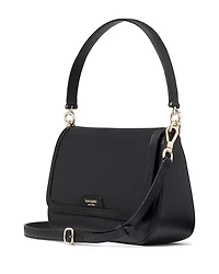Hudson Pebbled Leather Flap Shoulder Bag