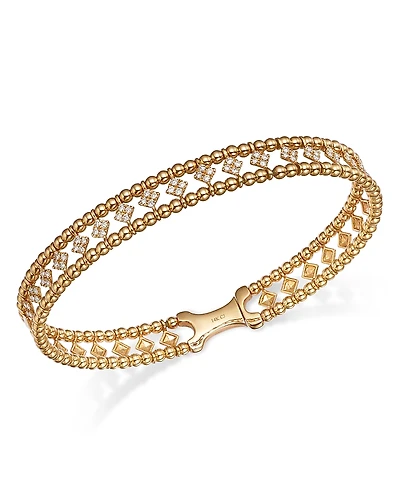Bloomingdale's Fine Collection Diamond Openwork Bangle Bracelet